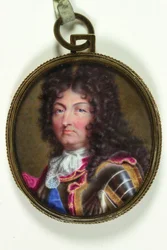 Ludvig XIV, konge af Frankrig (akvarel på vellum)