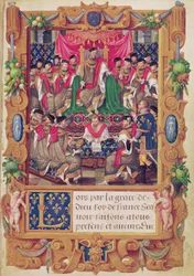 Henri II præsiderer over et kapitelmøde i den franske ridderorden Saint-Michel