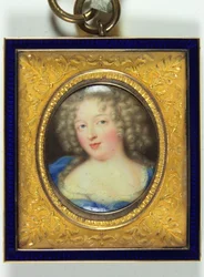 En dame ved navn Francoise-Marguerite De Sevigne, grevinde De Grignan (emalje)