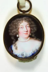 En dame ved navn Madame de Montespan (emalje)