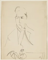 Portræt af Modigliani med pibe