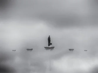 En ensom rejsende i tågen