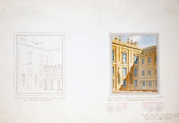 Design til Inner Court, Chatsworth (akvarel på papir)