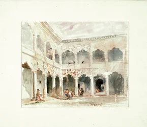Gården til Infantado Palace i Guadalajara (Spanien)