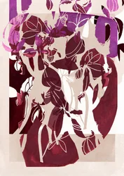 Abstrakte blomster i magenta