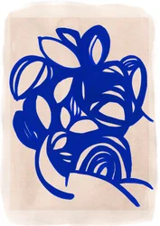 Blå abstrakt blomstermotiv