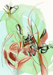 Flydende blomster og grønt