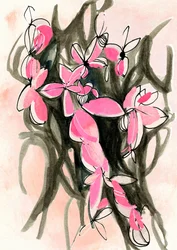 Lyserøde abstrakte blomster