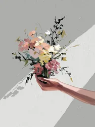 Blomster i hånden