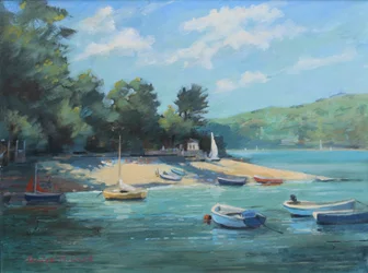Fishermans Cove Salcombe, olie om bord, 2016
