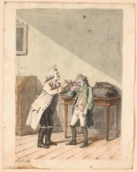 En scene af P.A. Heibergs "De Vonner og de Vanner".