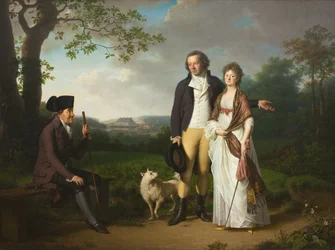 Niels Ryberg med sin Søn Johan Christian og dennes Svigerdatter Engelke, født Falbe