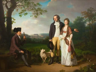 Niels Ryberg med sin Søn Johan Christian og dennes Svigerdatter Engelke, født Falbe