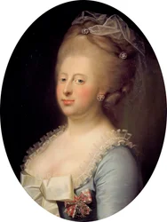 Portræt af Caroline Mathilde af Storbritannien 1751-1775, dronning af Danmark, 1771