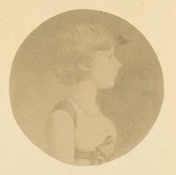 Mezzotint portræt af en pige i profil, fra St. Memin Collection of Portraits, 1862.