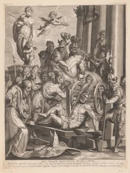 Martelaarschap van H. Erasmus Det mest grusomme martyrium af guderne Erasmus. (titel på objekt)