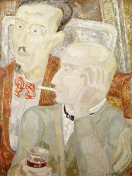 Samtale i Cagnes, ca. 1931 (olie på gessoboard)