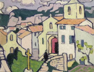 Les Baux, præsten går ind i sin kirke, ca. 1911