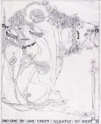 And One by One Crept Silently to Rest, ca. 1902-3 (pen og sort blæk på vellum)