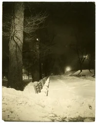 The Mall at night, Boston, Mass, USA, ca. 1902-10 (foto af gelatinesølv)