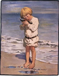 Billy boys opdagelse var en måge med en skadet vinge (farve litho)