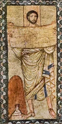 Ezra læser loven (tempera på gips)