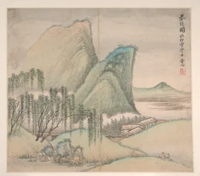Landskaber i stil med forskellige kunstnere, dateret 1716 (album med tolv blade; blæk og farve på papir)