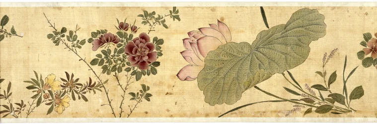 Et hundrede blomster, 1629 (farve på silke)