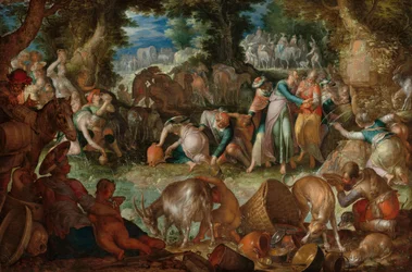 Moses slår klippen, 1624.