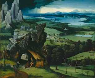 Landskab med Sankt Hieronymus, 1516-7
