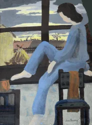 Girl Watching the Dawn, 1950, (gouache)