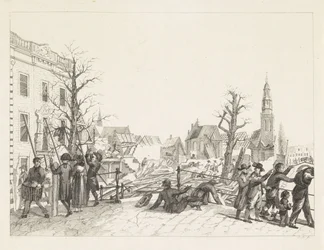 Ruiner i Leiden efter krudtkatastrofen, 1807