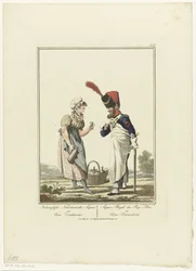 Juicer på et sødemiddel Royal Dutch Sapeur og en sød dame (titel på objektet) Uniformer og kostumer (serietitel)