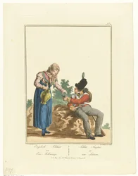 Siddende Soldat og Mælkepige Engelsk soldat og en mælkepige (titel på objekt) Uniformer og kostumer (serietitel)