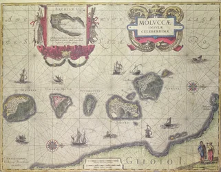 Kort over Molukkerne ud for Halmahera, 1640