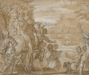 Et Jagtselskab, ca. 1555-65.