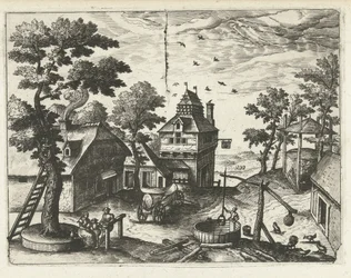 Kro med brønd Landskaber, havlandskaber og fantasifulde bylandskaber (serietitel)