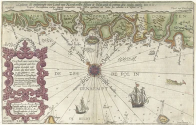 Kortlæg en del af Norges og Sveriges kyst Havet Kuste vant Landt i Nordøst sortering under Norge og delvist under Sverige (...) (titel på objekt)