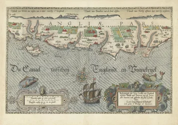 Kort over den sydenglandske kyst mellem Isle of Wight og Dover