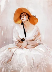 Portræt af Raquel Meller (1888-1962), spansk sangerinde og skuespillerinde. Detalje. Maleri af Joaquín Sorolla (1863-1923). 1919. Madrid. Sorolla-museet.