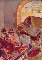 Tilberedning af tørre druer, 1890, c1932