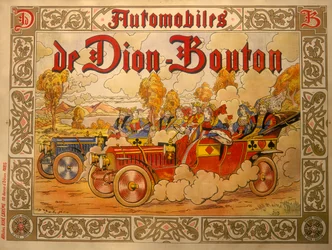 Plakatannoncering af De Dion Bouton-biler, c1920