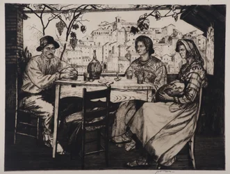 Una Trattoria, 1928 (ætsning og tørnål)
