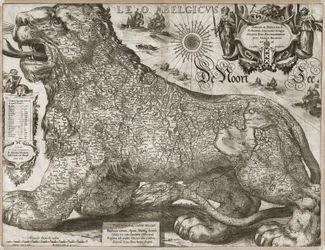 Leo Belgicus - kort over de lave lande (1611)