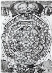 The Union of the Roses of the Families of Lancaster and York, 1589 (pladegravering)