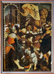 Jesus bærer korset (tempera på grantræ)