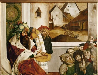 Pontius Pilatus vasker sine hænder (tempera på grantræ)