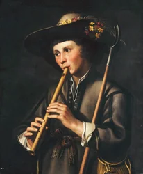 En hyrde der spiller piberne