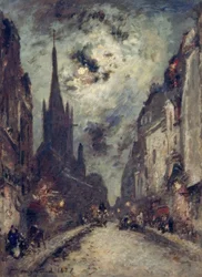 Rue St. Jacques med kirken St. Séverin nær Mondsche