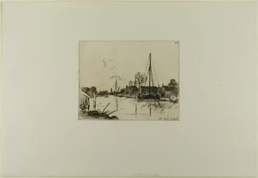 The Canal, fra bog med seks raderinger, udsigter over Holland